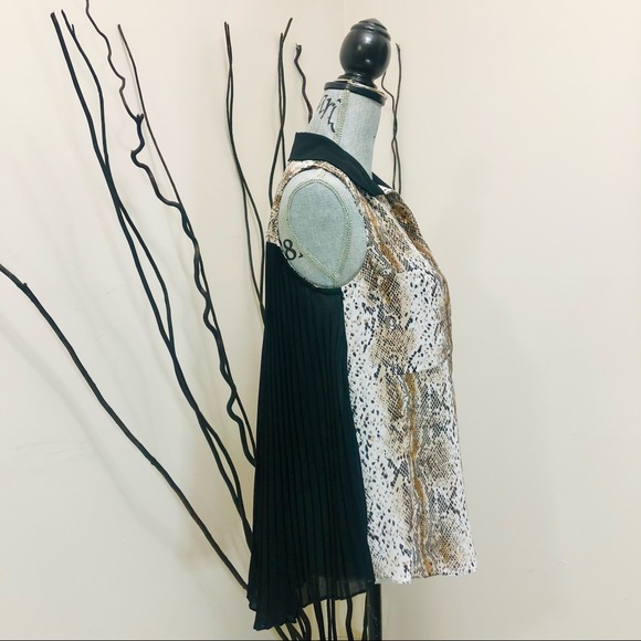 NWT BCBG Snakeskin Flare Long Back Sleeveless Top - Picture 10 of 13